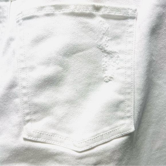 SPANX White High Waisted Skinny Jeans Raw Hem Distressed Ankle Pants Size Small - Picture 8 of 13